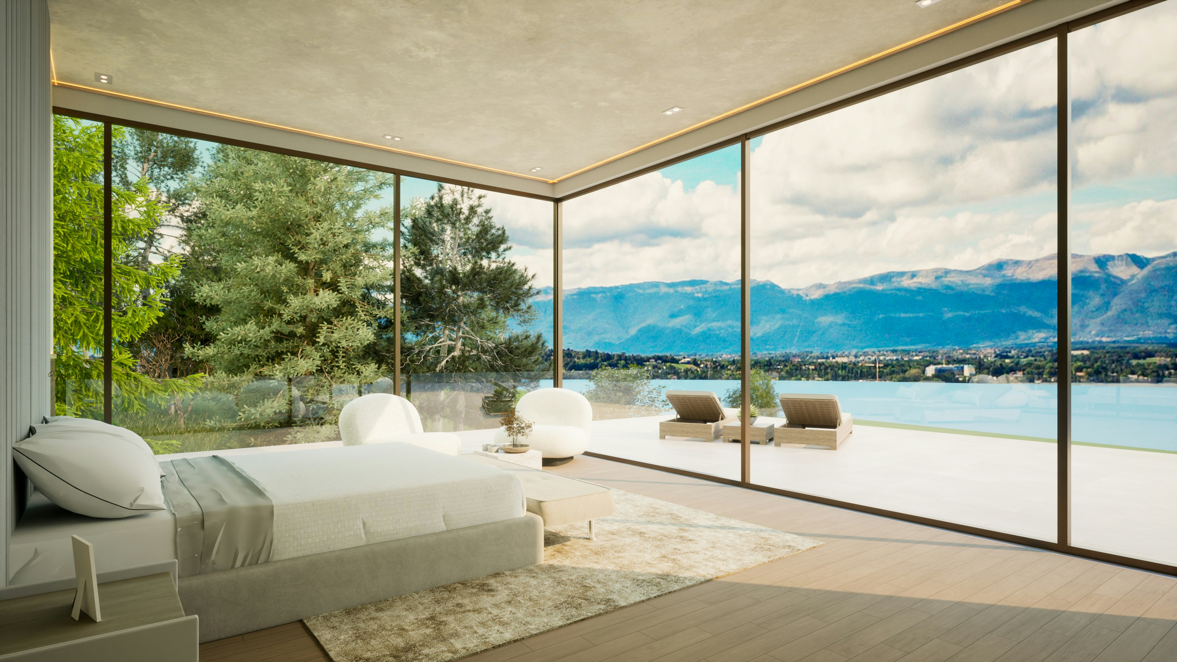 Family enjoying a luxury home